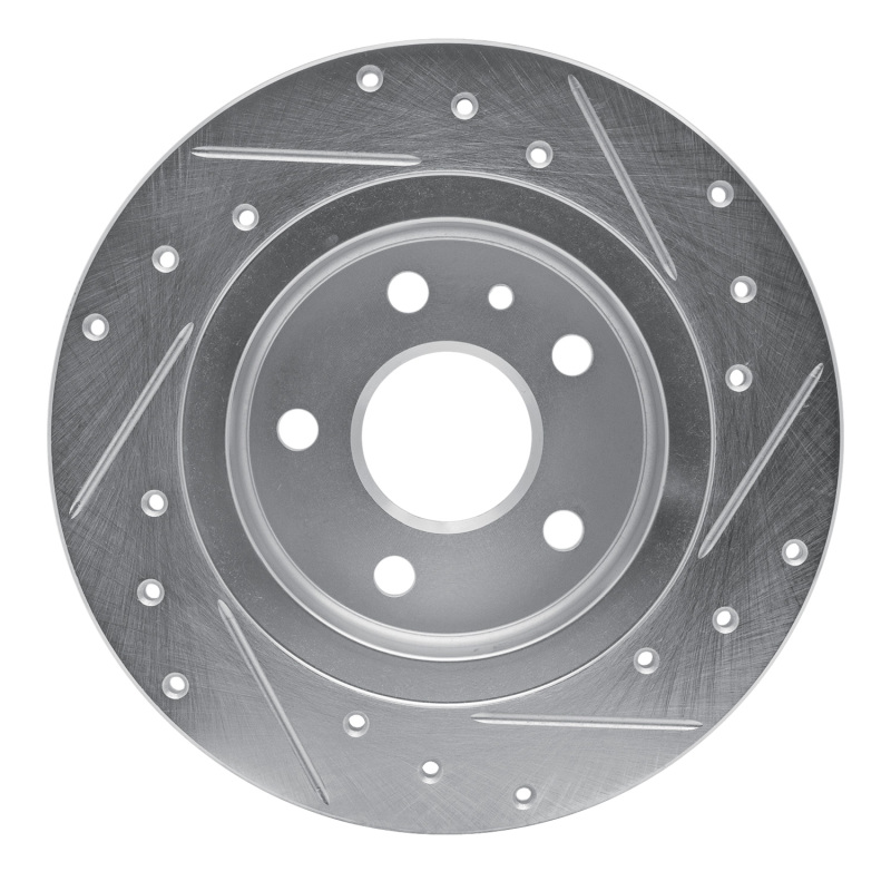 Buick Encore Brake Rotor (1) - Rear Left - R1 Concepts - Drilled & Slotted - Silver - `11-`22